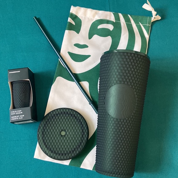 Starbucks Studded Venti Forest Green Tumbler & Keychain Set - Picture 2 of 2